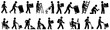 © Emma Reese - Collection of stylized black figures performing various activities including carrying boxes pushing trash bins gardening using tools and working at a computer Characters 175