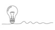 © Arif - A simple line drawing of a light bulb emitting a wavy line isolated on transparent background, Vector