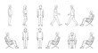 © akila - Versatile CAD vector collection depicting diverse human figures in various poses for architectural plans, landscape designs, and interior project blueprints