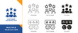© Vector Station - Customer satisfaction and rating icons with people group, star review and feedback symbols, user experience and service quality concept, minimal line and solid vector illustration