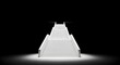 © Stock 4 You - Illuminated White Pyramid on Black with Spotlight Glow Geometric Minimalist