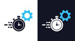© Ryan - Stopwatch with gears icon speed - Blue icon set - Modern style icon  - Glyph and solid icon set - Icon vector