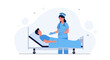 © Reno - Nurse caring for patient in hospital bed, medical illustration, healthcare concept