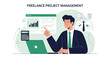 © Kirana - Freelance Project Management: Man analyzing charts on laptop, calculator, business concept