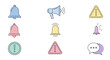 © Mur - Warning signs and alert icons set.