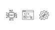 © MDAUAL - Technology icons depicting coding chips and mechanics silhouette