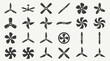 © MOCHRABBUL - A collection of propeller and fan blade icons in a flat monochrome vector style.