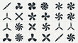 © MOCHRABBUL - A collection of propeller and fan blade icons in a flat monochrome vector style.