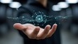 © mohammedsalim - close-up of human hand projecting futuristic digital network