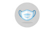 © hapsah - Illustration of a light blue medical face mask with shadow on a gray circular background for protection against viruses and germs