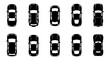 © Rahul - Black car top view silhouette icons, set of 10 vehicle vector symbols, overhead automobile silhouettes for traffic maps and parking layout design