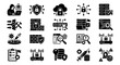 © MdNayeem - Cybersecurity icons set, 20 black vector glyphs for network protection and data privacy, digital security symbols for web design and software interfaces