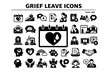 © Cowgirl - Workplace Grief Leave Icon Set Bereavement Calendar Return To Work Ramp Support Chat Memorial Request Pregnancy Loss Pet Loss Condolence Quiet Room EAP Referral Vector