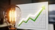 © sablengjago - Glowing bulb next to a graph showing an upward trend, suggesting innovative growth