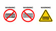 © Fadil - Prohibition and Caution Symbols No Keyboard Allowed and General Warning with Keyboard Icon