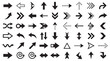 © Mostafizur - Collection of black and white directional arrows and navigation symbols on transparent background