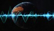 © Jaki - A globe with a vibrant sound wave emanating in front of it