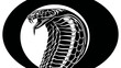 © Trigonometri - Dramatic cobra design in black and white, head poised, centered in a circle