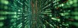 © SizeSquare's - Digital Tunnel: A dynamic digital tunnel, awash in vibrant green hues, illustrates the speed and complexity of the digital realm, showcasing a mesmerizing display of data flow and interconnectedness.