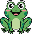 © RafatStock - Cute smiling frog flat vector illustration in simple children style with adorable cartoon character isolated on white background