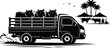 © marjanmia - Flatbed truck loaded with produce or goods driving away from a market road transport delivery commercial logistics shipping agriculture industrial commerce distribution