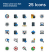 © arkinasi - Data management filled line icon pack for dashboard system. Analytics icons