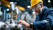 © Дмитрий Лазебный - Safety engineers performing pressure gauge inspection in an advanced industrial chemical plant facility with PPE and teamwork