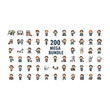 © Kamruz - Set of 200 pixel art character sprites bundle for game design with character