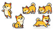 © beni - Cute Pixel Art Shiba Inu Dog Poses Set