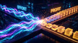 © Sabbir - Effort to Profit: An artistic visualization depicting the journey from effort to profit, with energy streams transforming into gold bars.