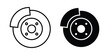 © Hestia - Disk brake icon vector logo. icons in solid, editable strokes.