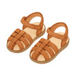 © Rawpixel.com - PNG Brown leather sandals illustration.