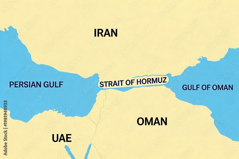 ภาพถ่าย Stock Middle East map highlighting Persian Gulf and Strait of ...