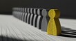 © rdkcho - Yellow Figure Stands Out From Gray Crowd in Leadership Concept