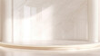 © Puthorn - Elegant marble podium display against a luxurious background with soft light creating an inviting space for product presentation and showcase.