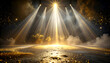 © Daeng - A radiant burst of light emanates from a central point, illuminating a glittering stage floor.