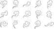 © Mehedi - Collection of stylized black and white smoke and steam wisps vapor cloud