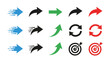 © MdDulal - Set of directional arrows, targets, and curved cycle icons for UI design