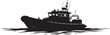 © NusratJahan - Black silhouette boat, fishing vessel, nautical icon, watercraft