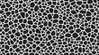 © MD - Abstract seamless pattern with a white organic cellular or stone mesh design on a solid black background for texture.