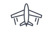 © MostSabineYesmin - Minimalist airplane vector icon illustration featuring a top-down view of a flying aircraft with motion lines, perfect for travel, aviation, transport, and tourism graphic design projects.