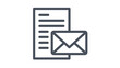 © MstNasima - Minimalist black vector icon of a document and an envelope, representing communication, mail, and business correspondence. Scalable line art illustration for web, app, and print design projects.