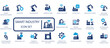 © icons store - Comprehensive digital industrial transformation concept showcasing modern smart factory automation, advanced robotic systems, and interconnected