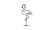 © Sujon - Minimalist black line vector icon illustration of a flamingo standing on one leg, hand-drawn style on a white background, clean scalable SVG graphic for modern design projects and branding.