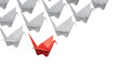© feng - Different business concept.Red paper swan changing direction from white paper swan. new ideas. paper art style. creative idea.Supports PNG files with transparent backgrounds.