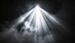 © IzzatSyazwan - Concentrated beam of pure white light shining through smoke and darkness, creating an ethereal atmosphere