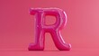© Arfana - A bold pink letter 'R' with a vibrant look, prominently displayed.