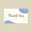 © fitradp - Elegant thank you card template with abstract shapes and floral line art