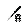 © dipu - Black felting needle with star badge sharp tool
