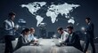 © Rudy - Global Business Team Collaboration with World Map Network Connection